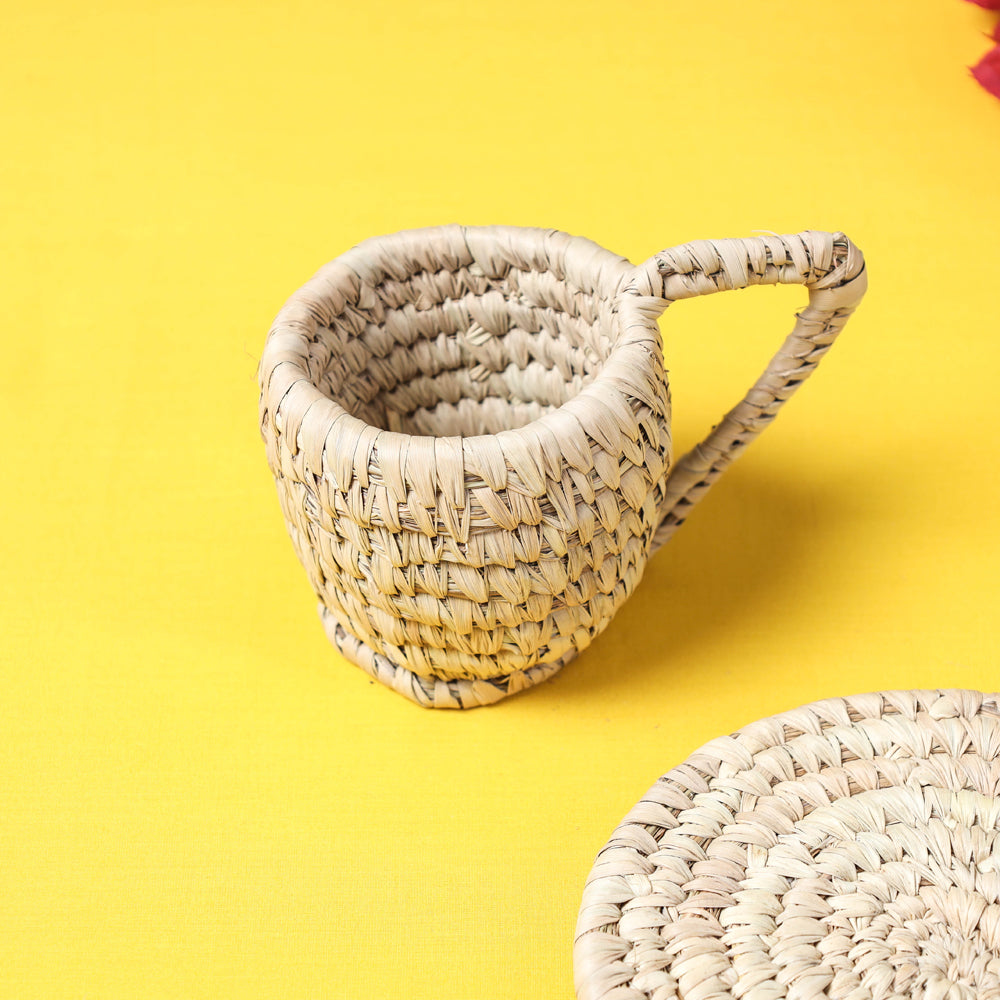 खजुरी Handmade Multipurpose Date-Palm Leaves Decor Cup Plate