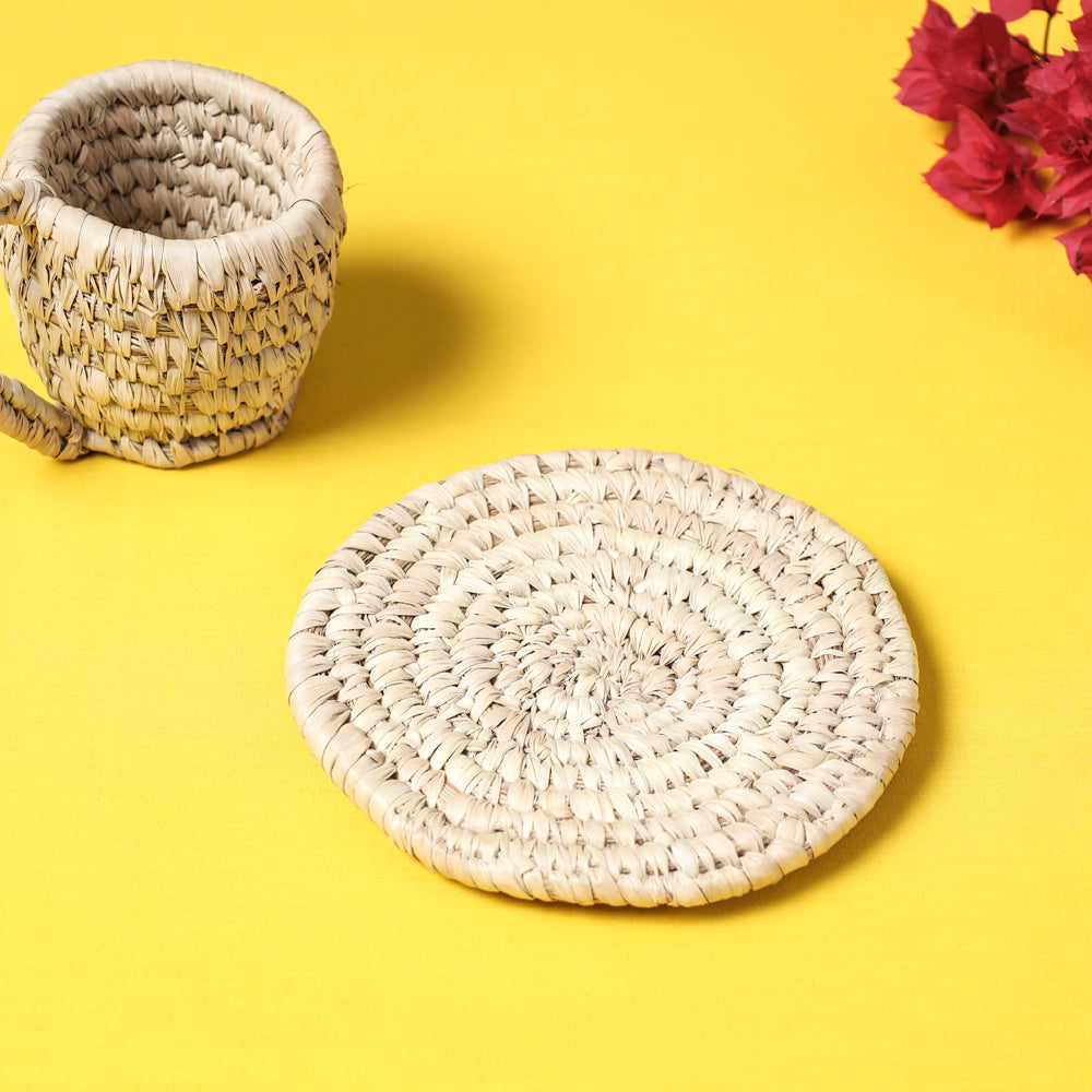खजुरी Handmade Multipurpose Date-Palm Leaves Decor Cup Plate