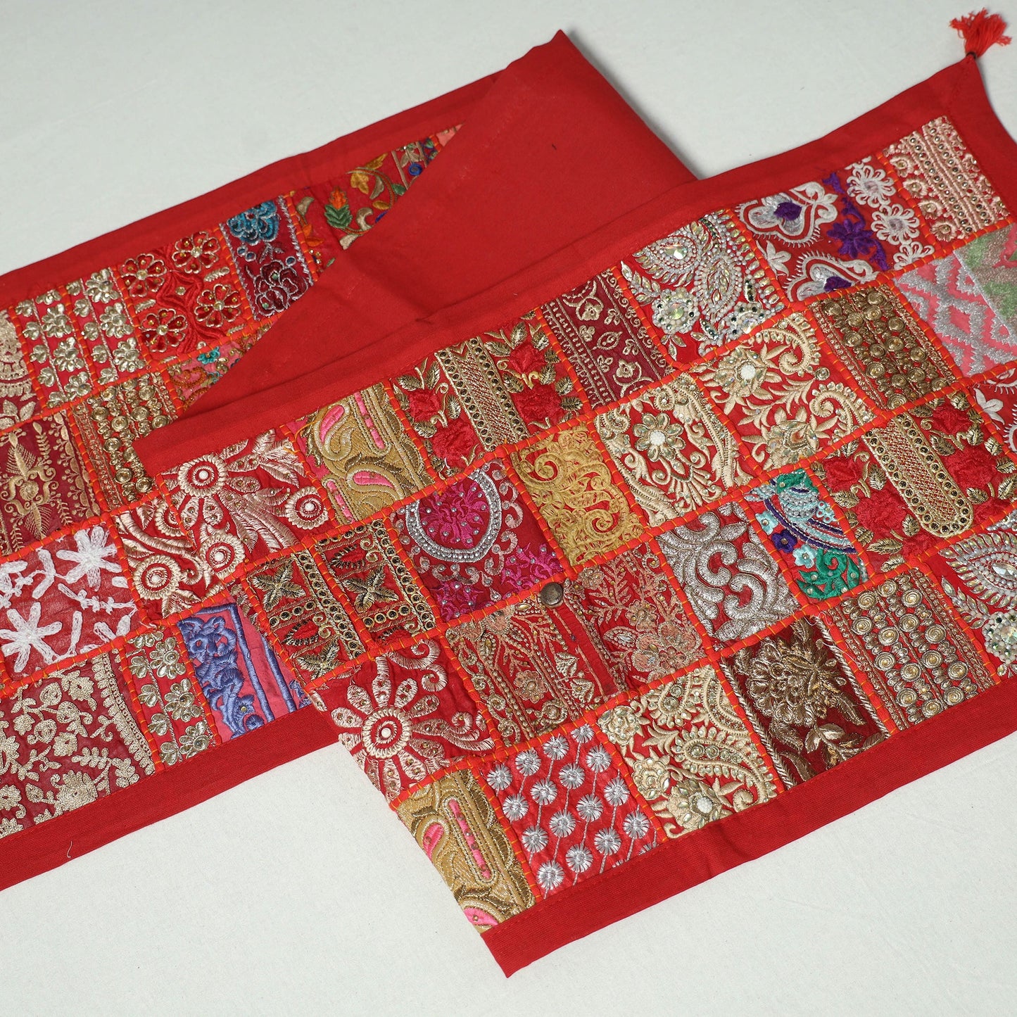 Khambadiya patchwork table runner (73 x 17 in) 11