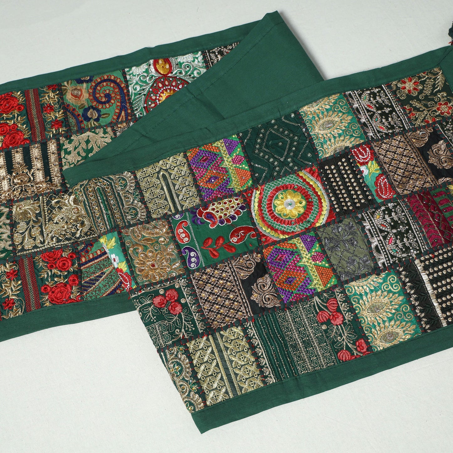 Khambadiya patchwork table runner (73 x 17 in) 12