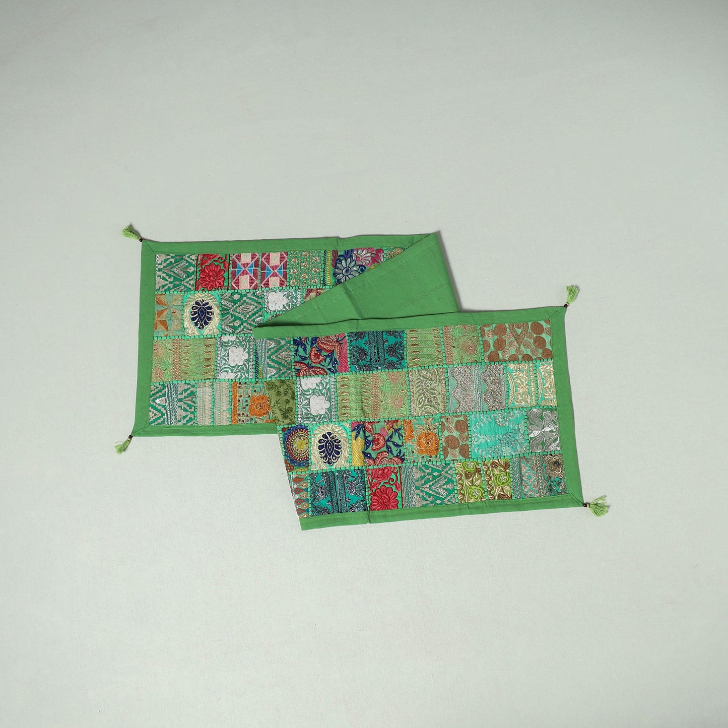 Khambadiya patchwork table runner (73 x 17 in) 13