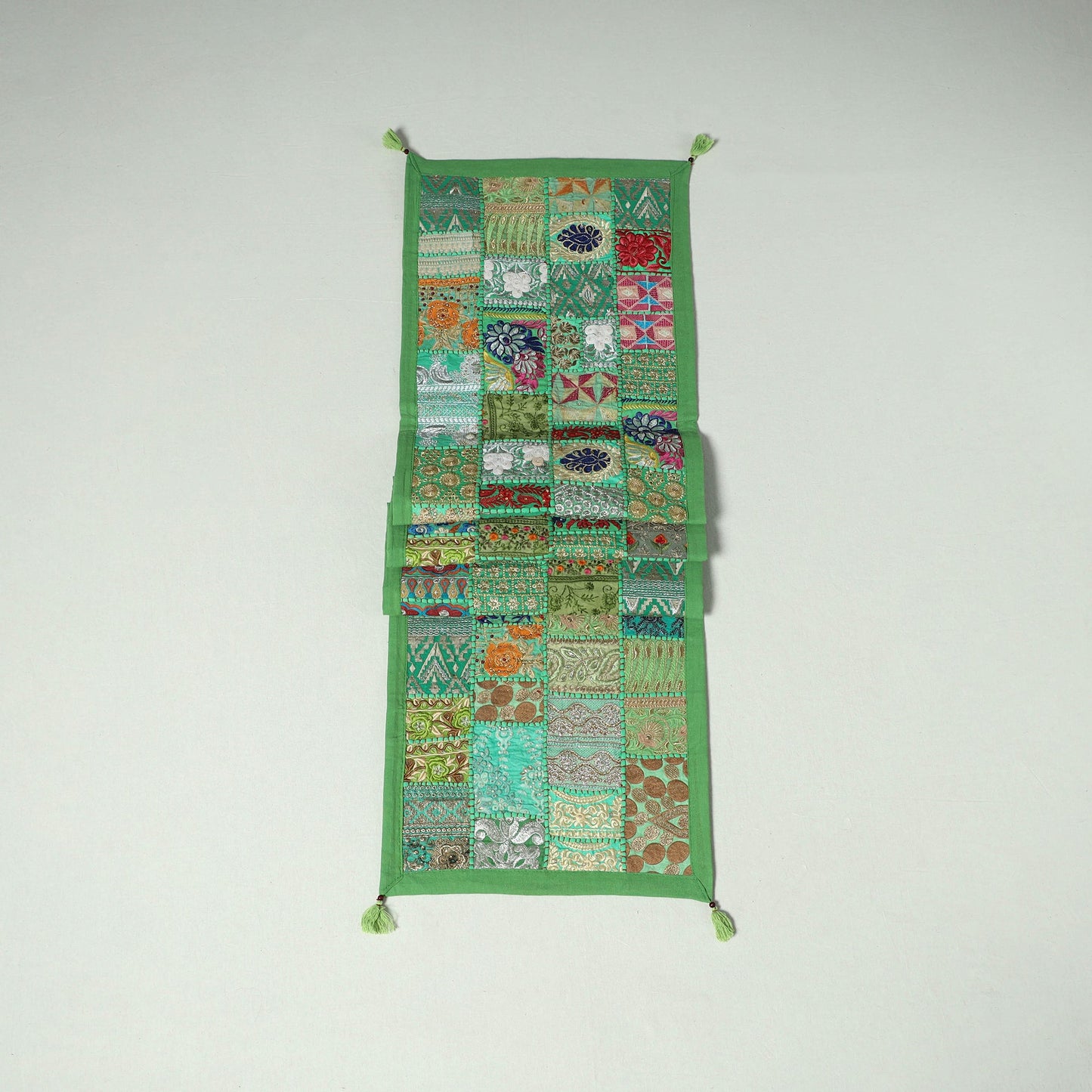 Khambadiya patchwork table runner (73 x 17 in) 13