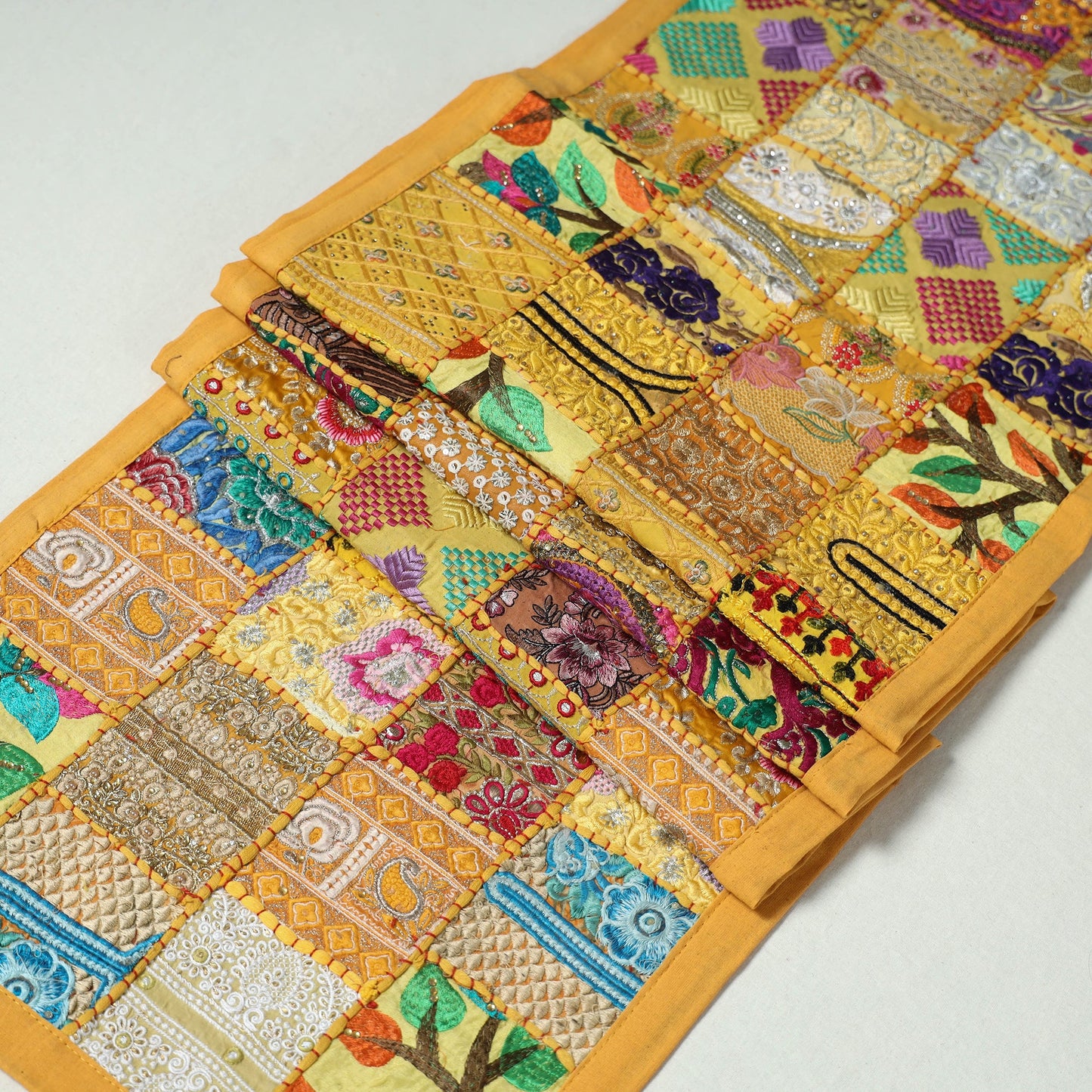 Khambadiya patchwork table runner (73 x 17 in) 14