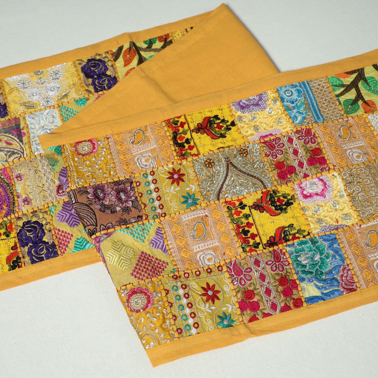 Khambadiya patchwork table runner (73 x 17 in) 14