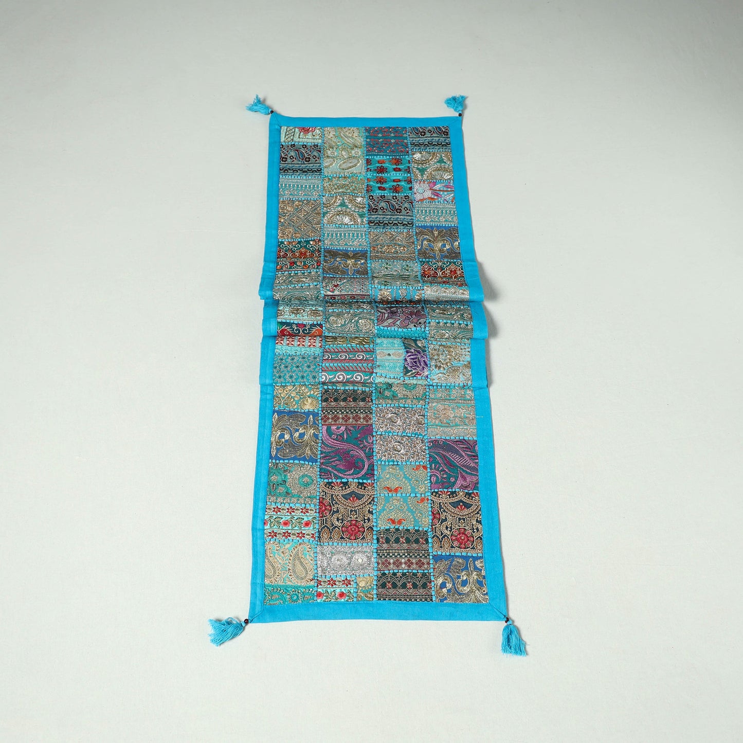 Khambadiya patchwork table runner (73 x 17 in) 15