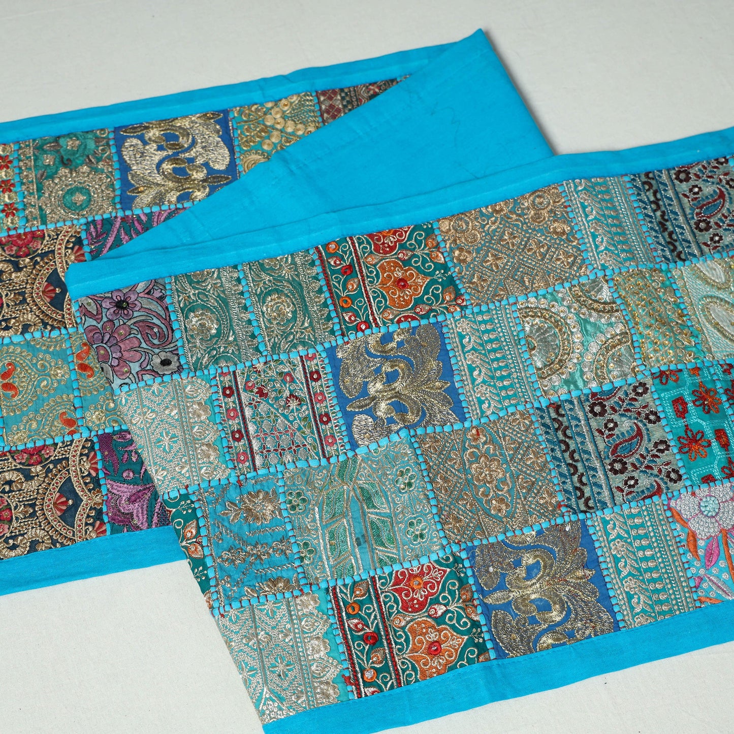 Khambadiya patchwork table runner (73 x 17 in) 15