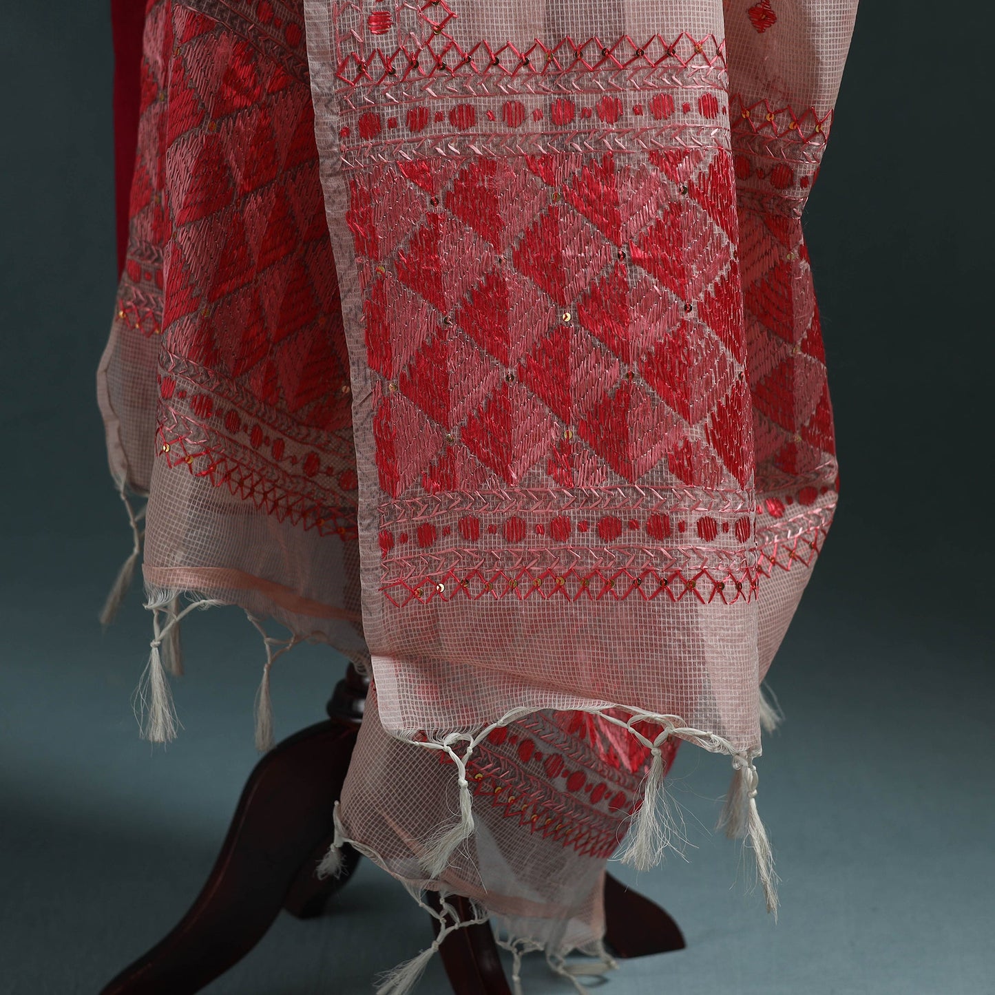 Kota doria silk hand embroidered chapa work phulkari