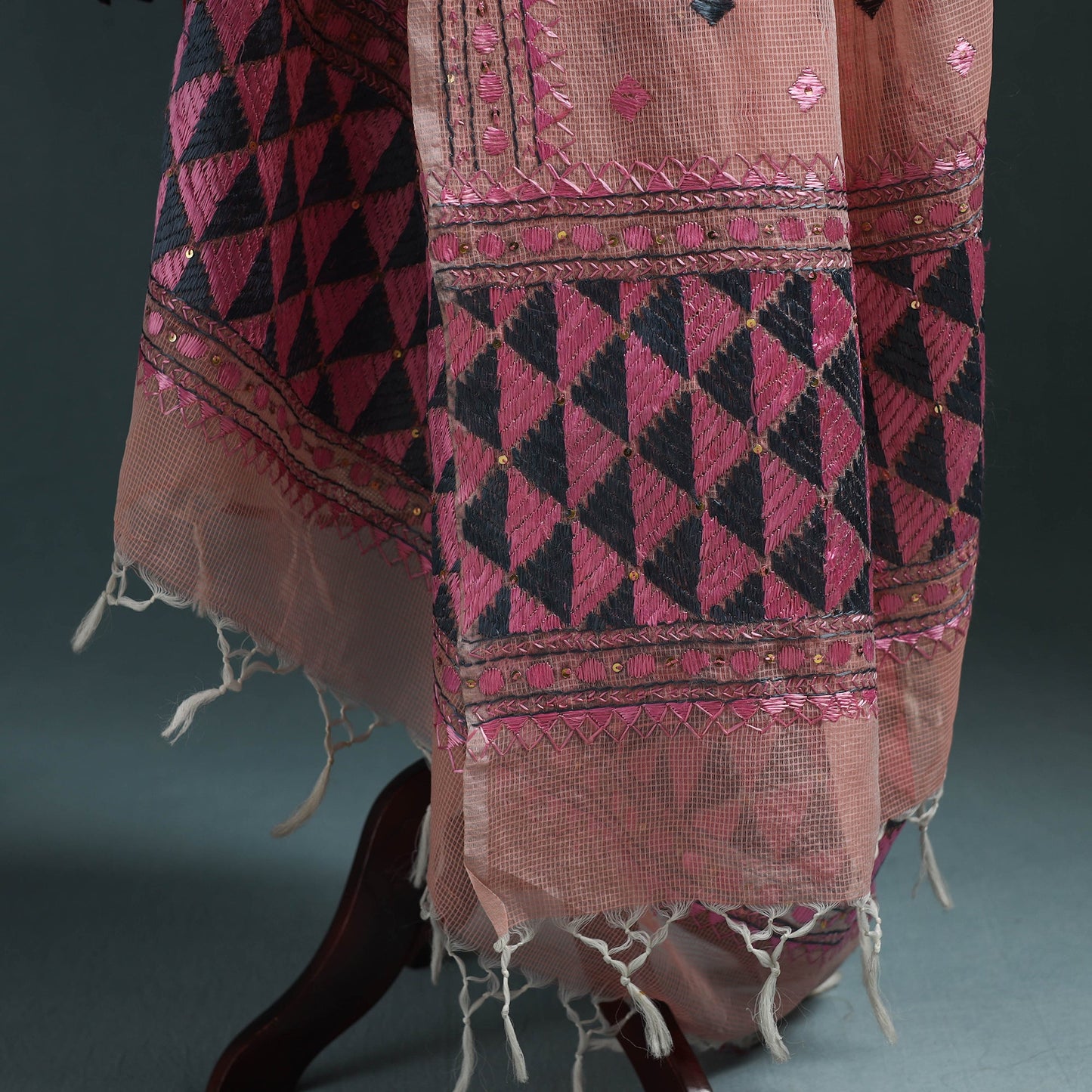 Kota doria silk hand embroidered chapa work phulkari