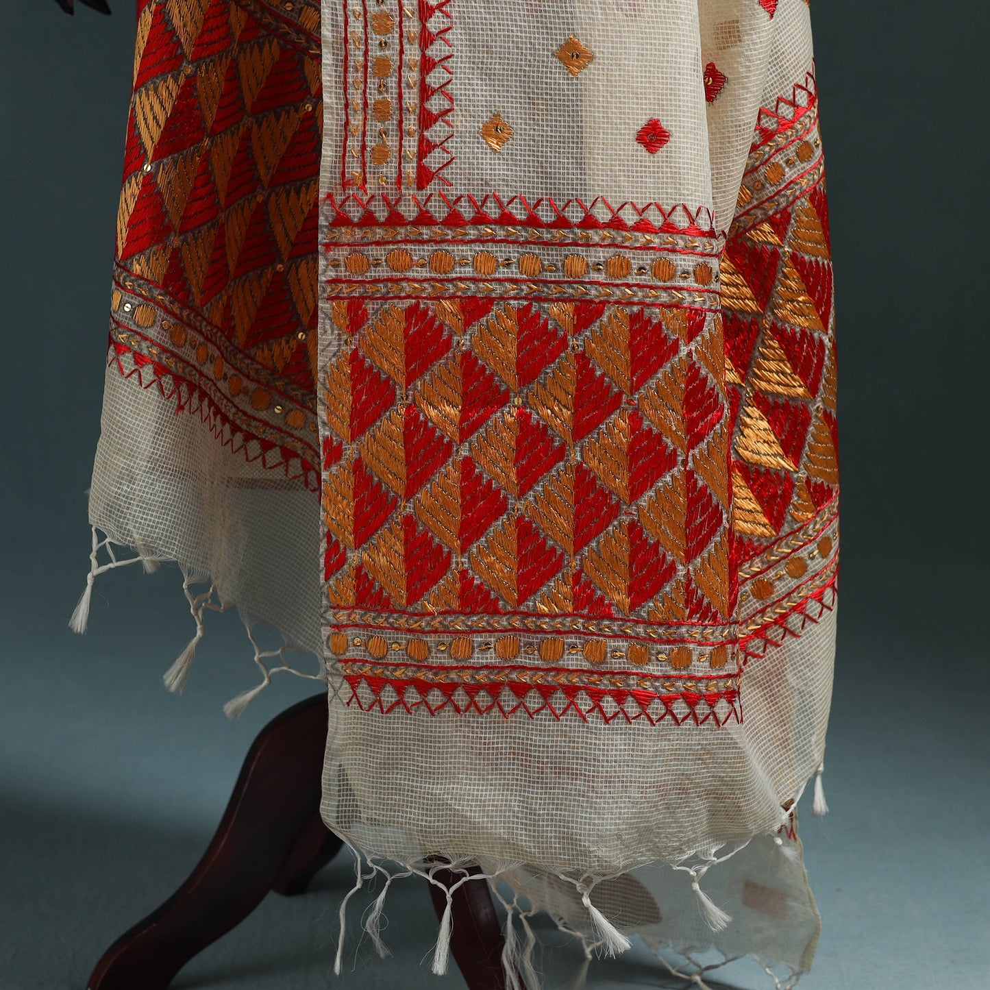 Kota doria silk hand embroidered chapa work phulkari