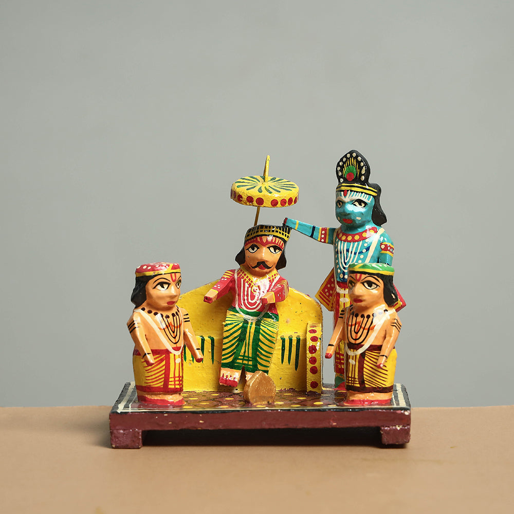 Wooden Krishna Leela Handpainted Home Decor Item Online