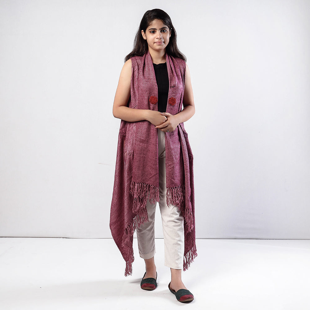 Kullu Karishma Handwoven Angora & Merino Wool Knitted Wrap