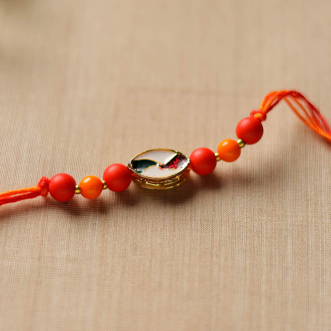 Kundan & Beadwork Reversible Rakhi by Divine Guidance Creations 189