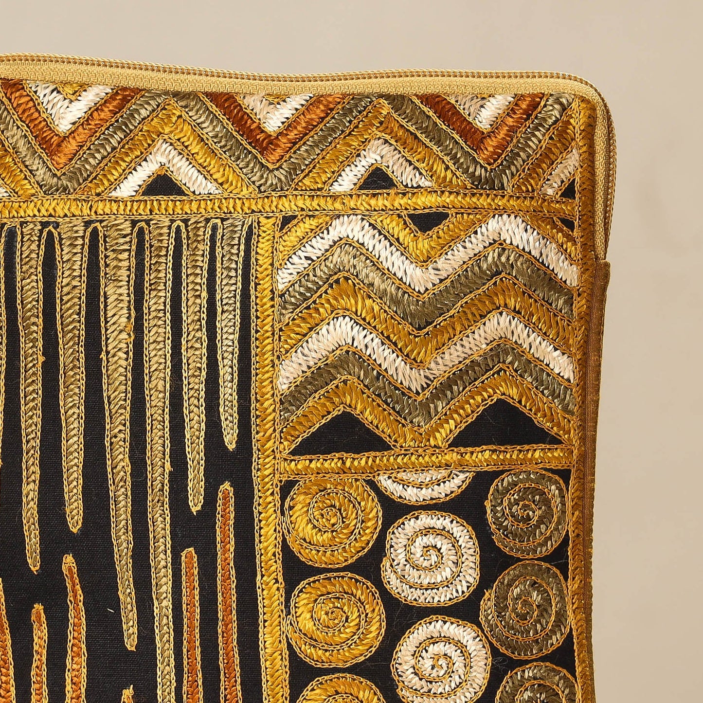 Kutch Ahir Embroidery Silk Tablet Pouch