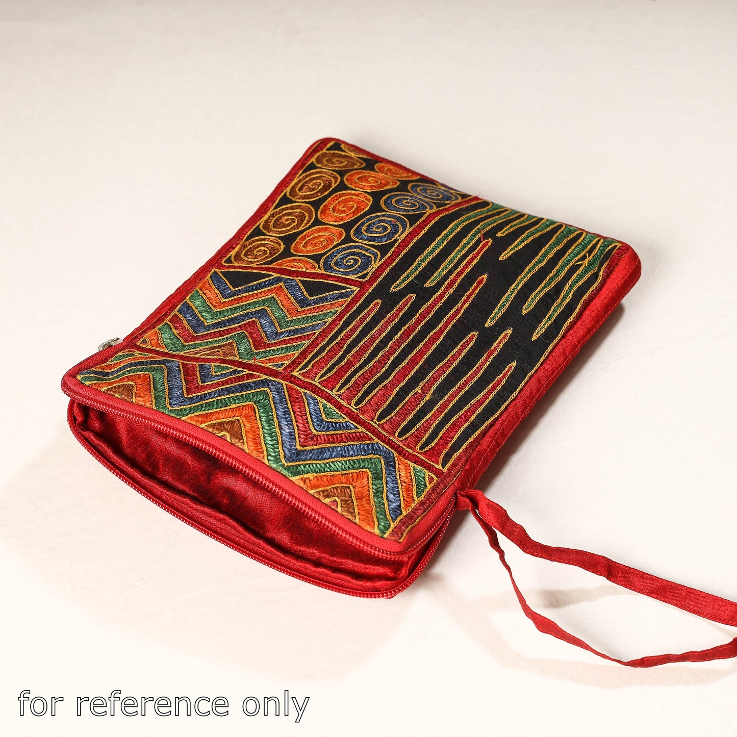 Kutch Ahir Embroidery Silk Tablet Pouch