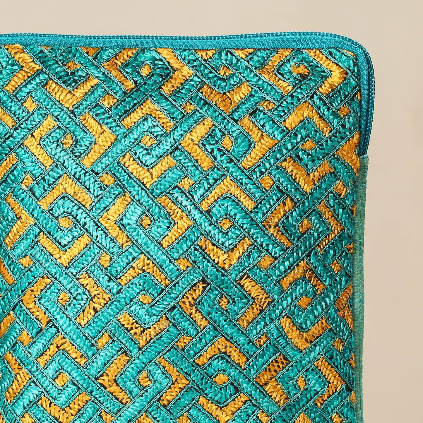Kutch Ahir Embroidery Silk Tablet Pouch