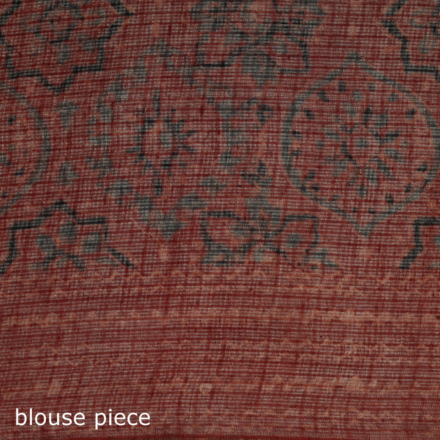 Kutch ajrakh hand block print natural dyed kota doria