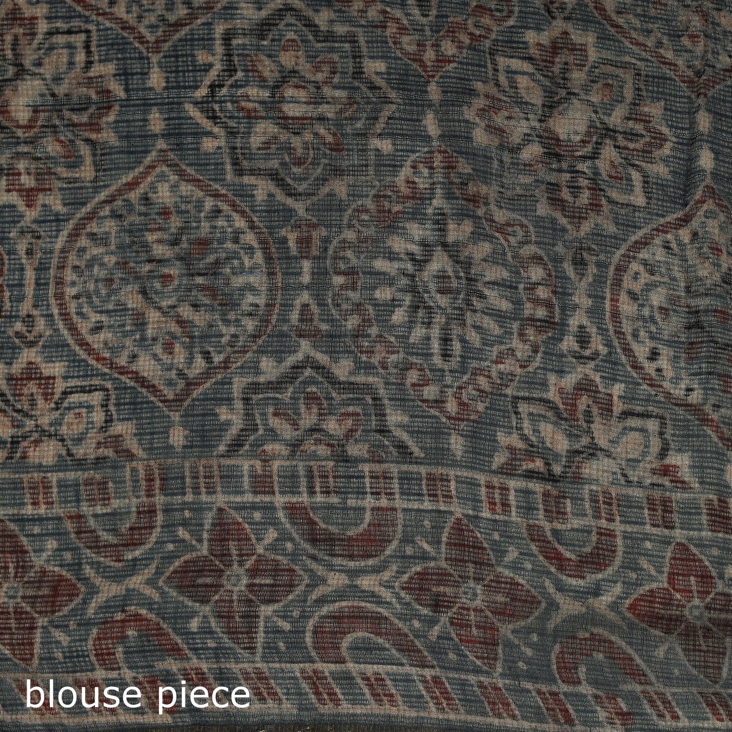 Kutch ajrakh hand block print natural dyed kota doria