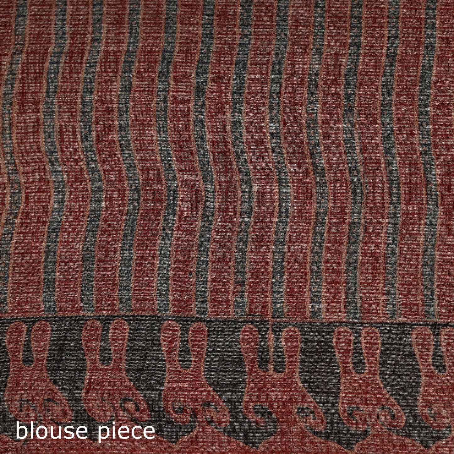 Kutch ajrakh hand block print natural dyed kota doria