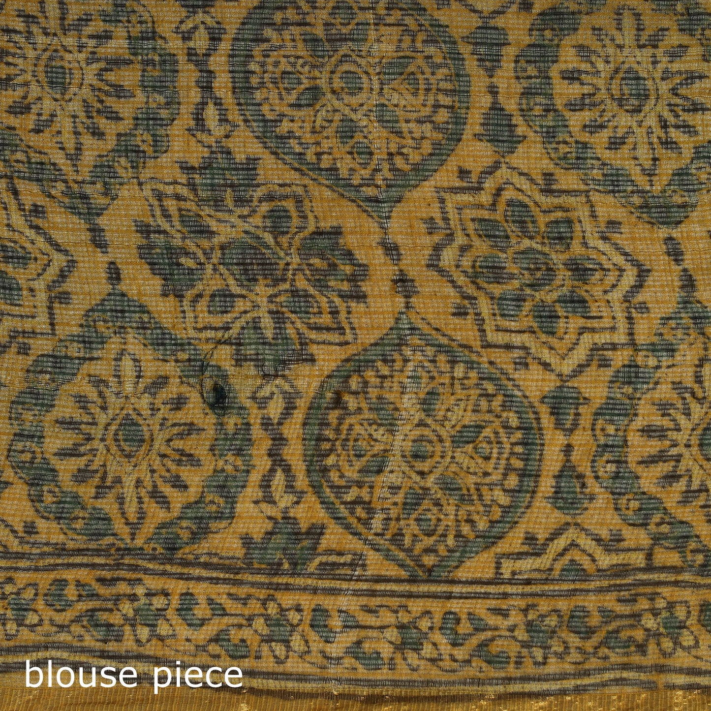 Kutch ajrakh hand block print natural dyed kota doria