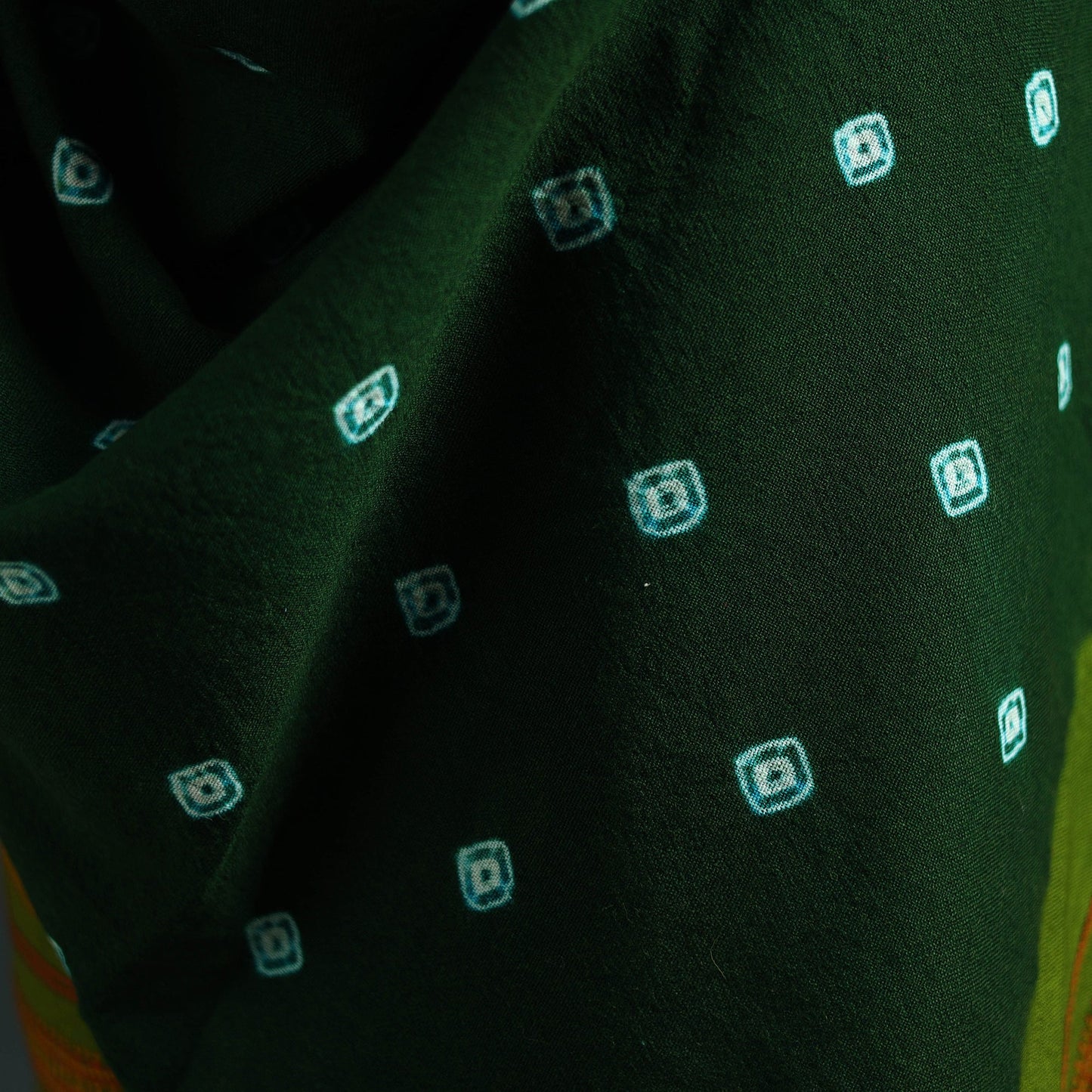 Kutch bandhani tie-dye handwoven merino wool shawl 20