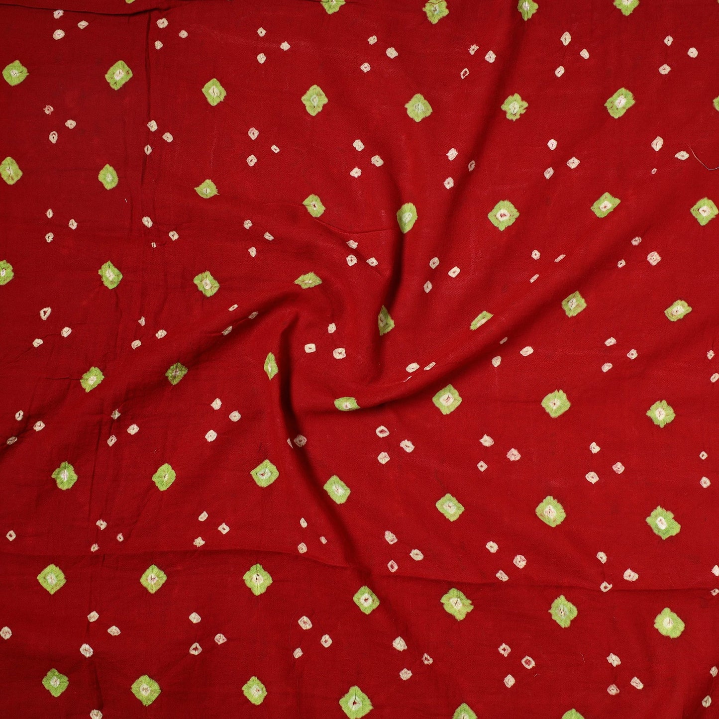 Kutch Bandhani Tie-Dye Satin Cotton Precut Fabric 01