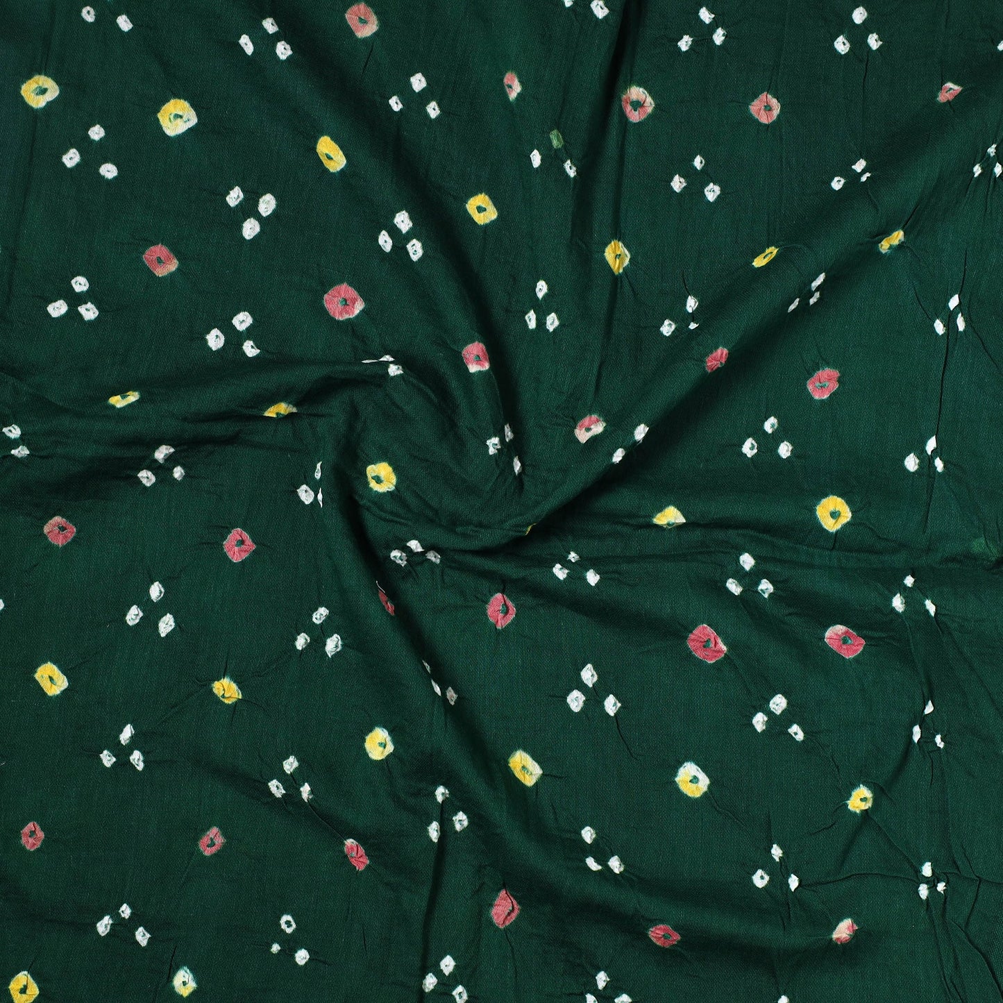 Kutch Bandhani Tie-Dye Satin Cotton Precut Fabric 01
