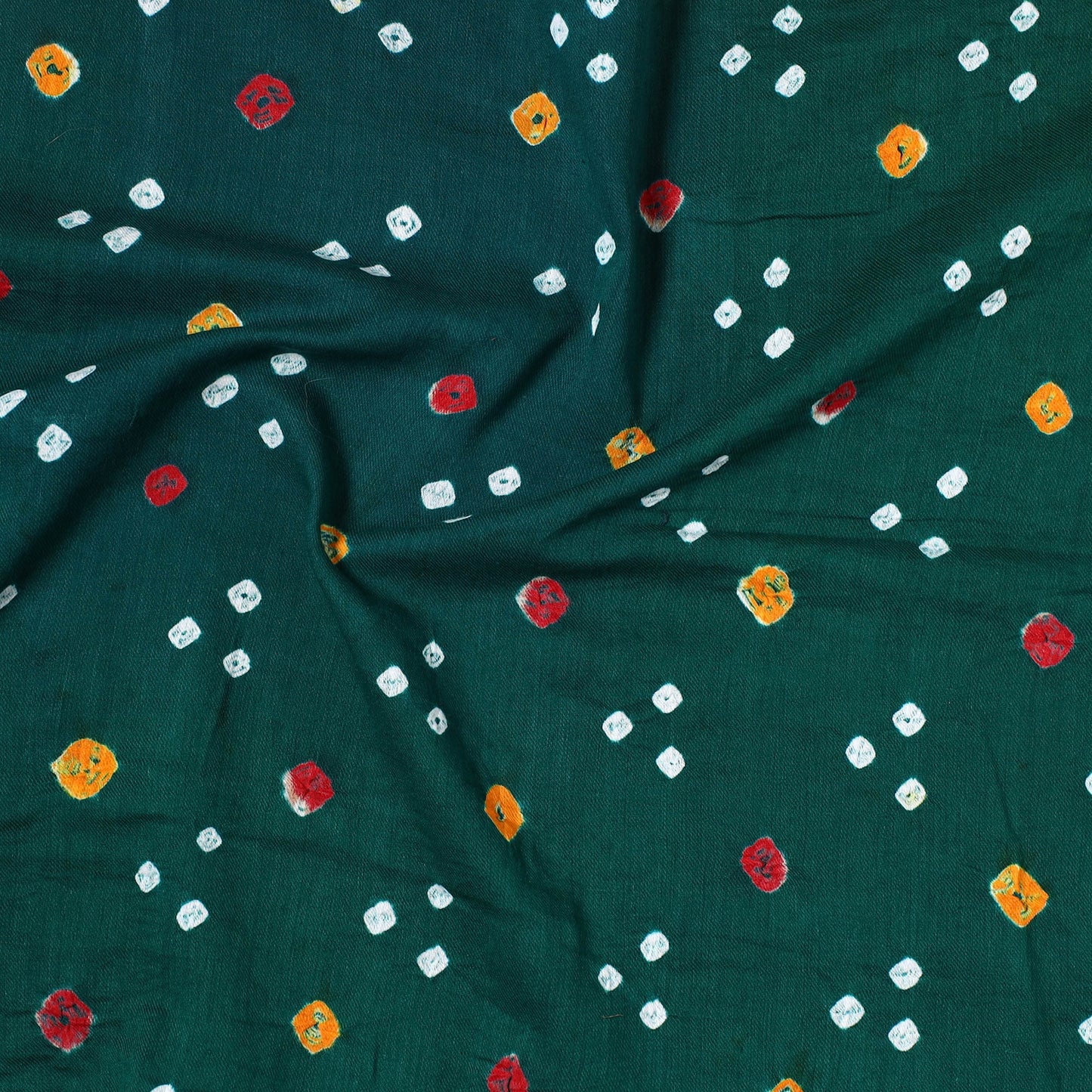 Kutch Bandhani Tie-Dye Satin Cotton Precut Fabric 01