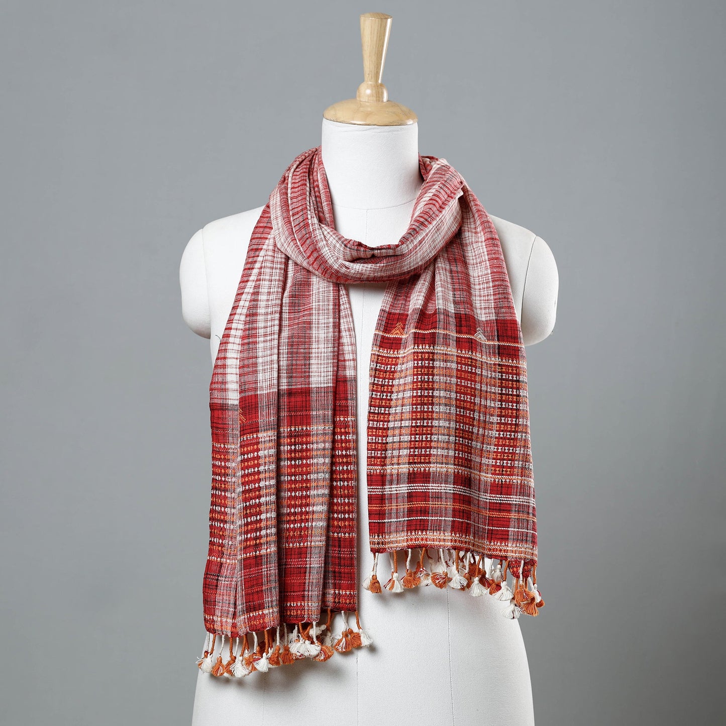 Kutch Bhujodi Weaving Handwoven Organic Kala Cotton Stole