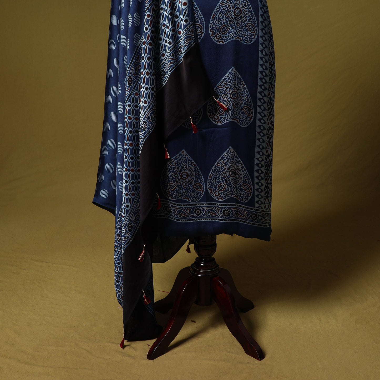 Kutch hand block ajrakh print natural dyed modal silk 2pc