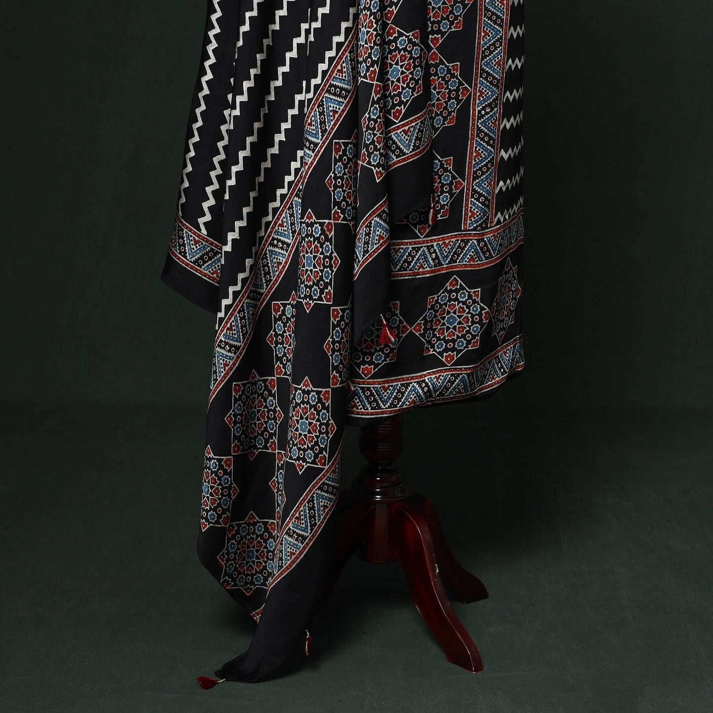 Kutch hand block ajrakh print natural dyed modal silk 2pc