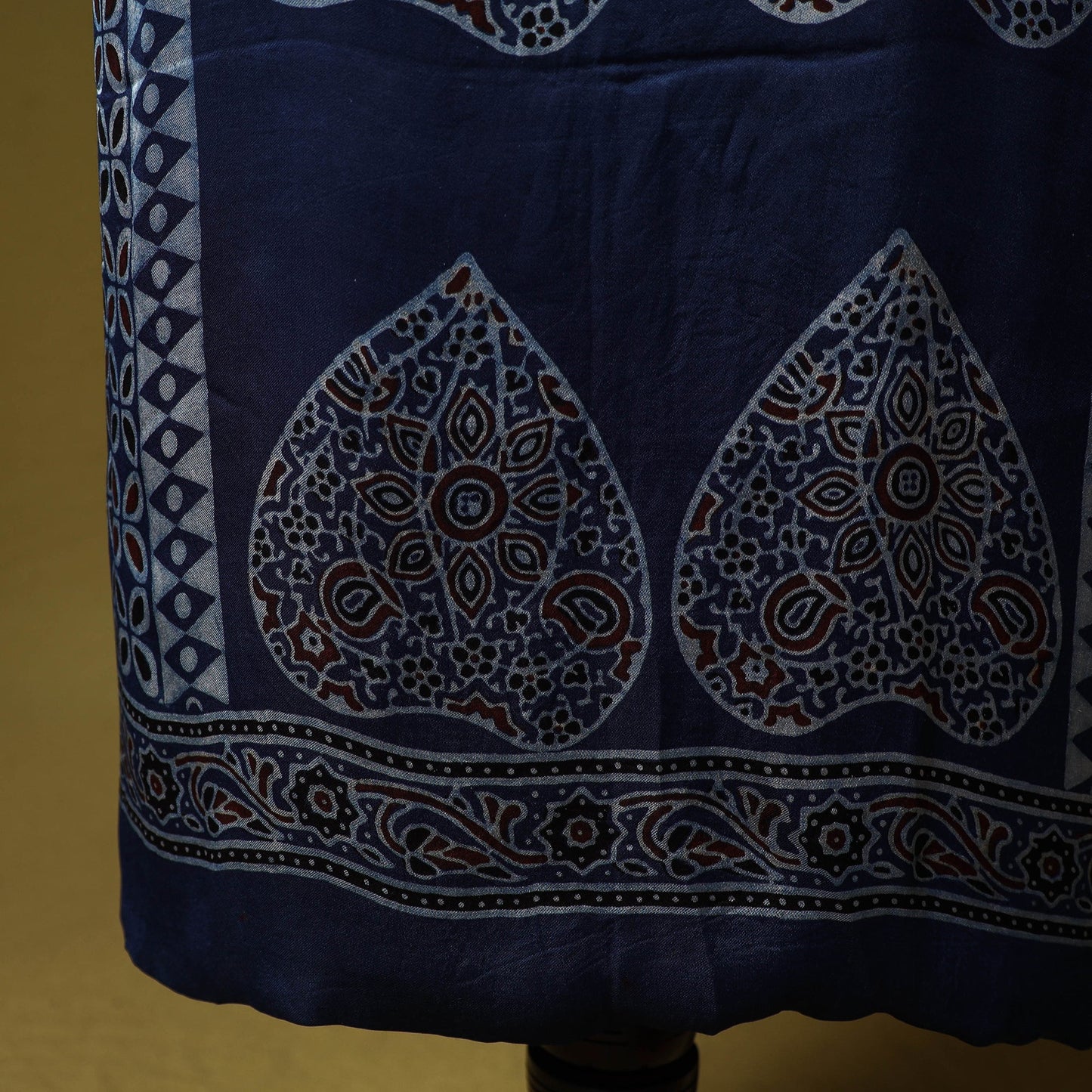 Kutch hand block ajrakh print natural dyed modal silk 2pc