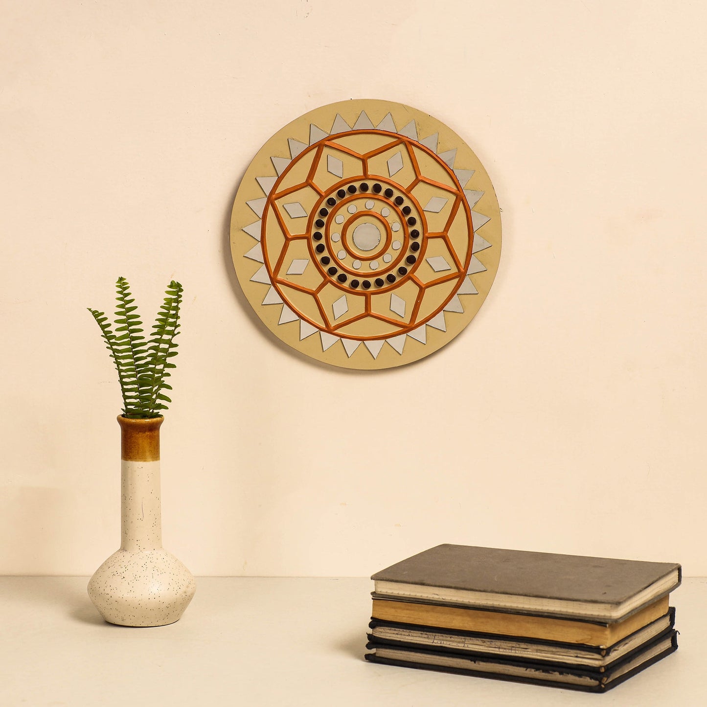 Kutch Mud Mirror Work Lippan Art Wall Frame