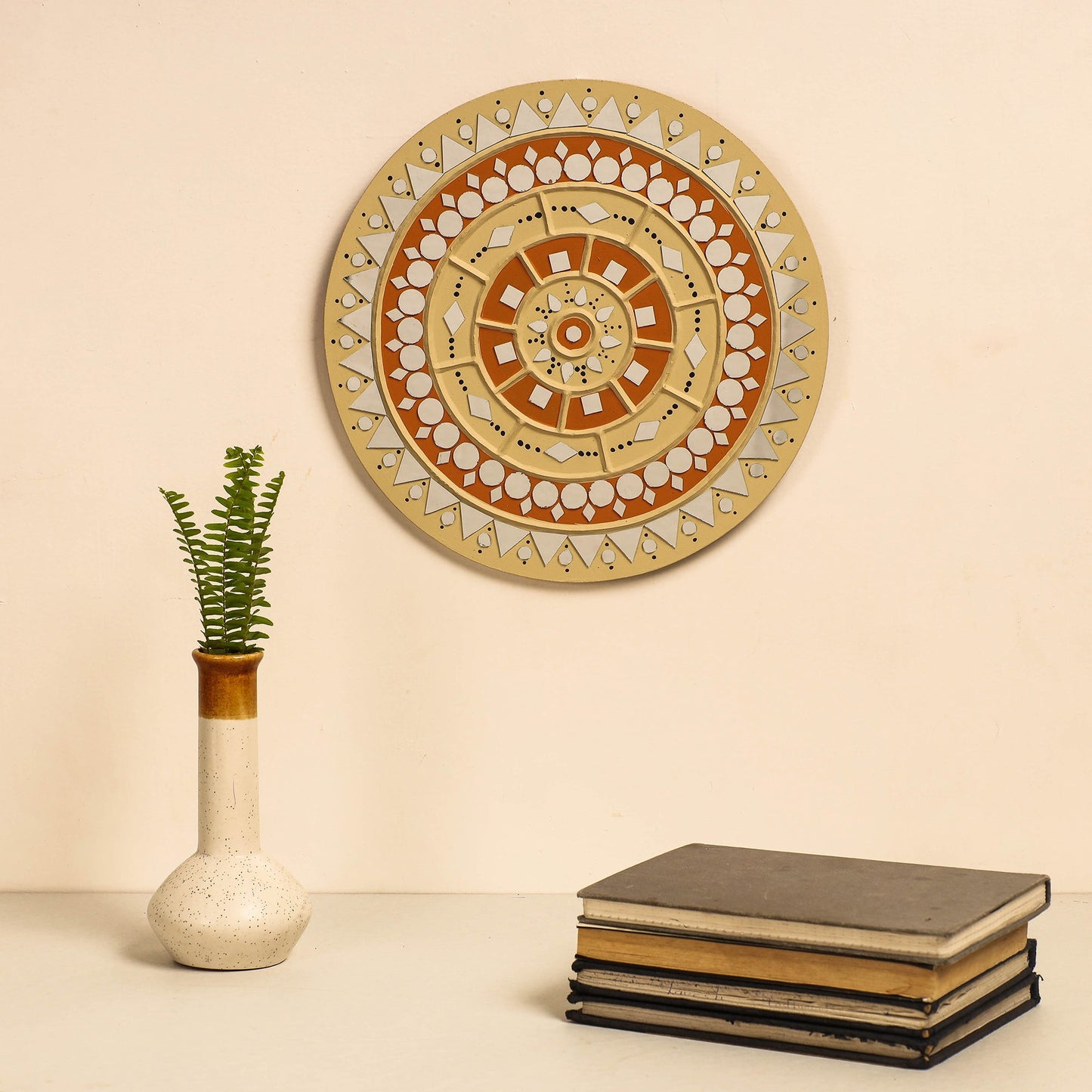 Kutch Mud Mirror Work Lippan Art Wall Frame