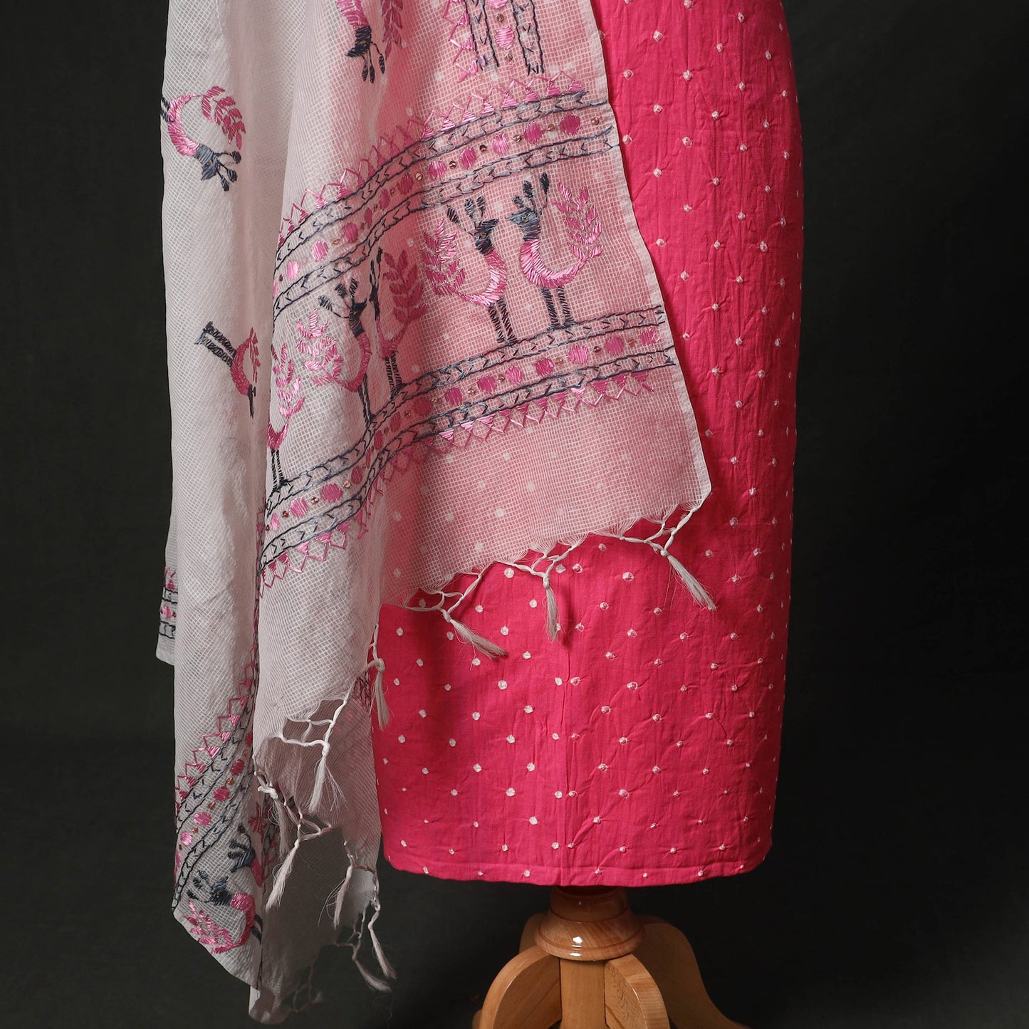 Kutch tie-dye cotton bandhani 2pc unstitched dress material