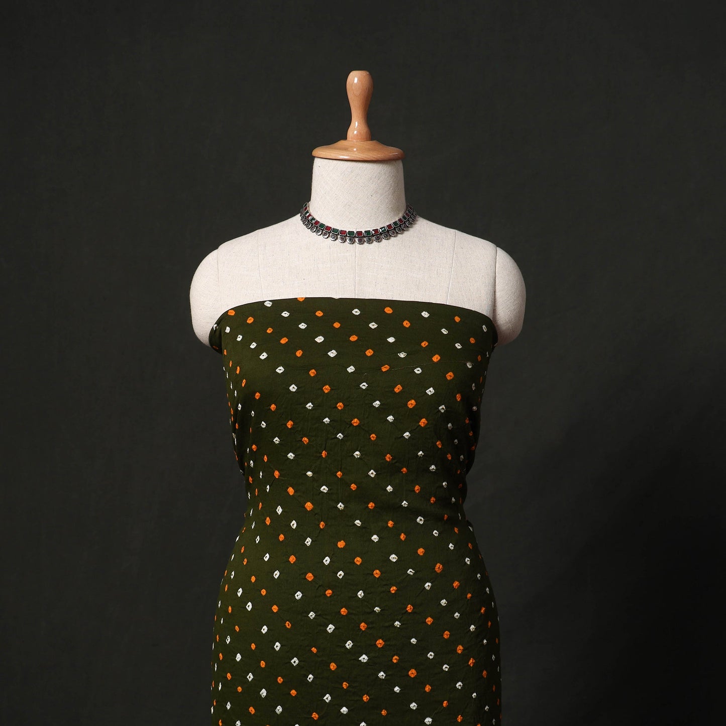 Kutch tie-dye cotton bandhani 2pc unstitched dress material