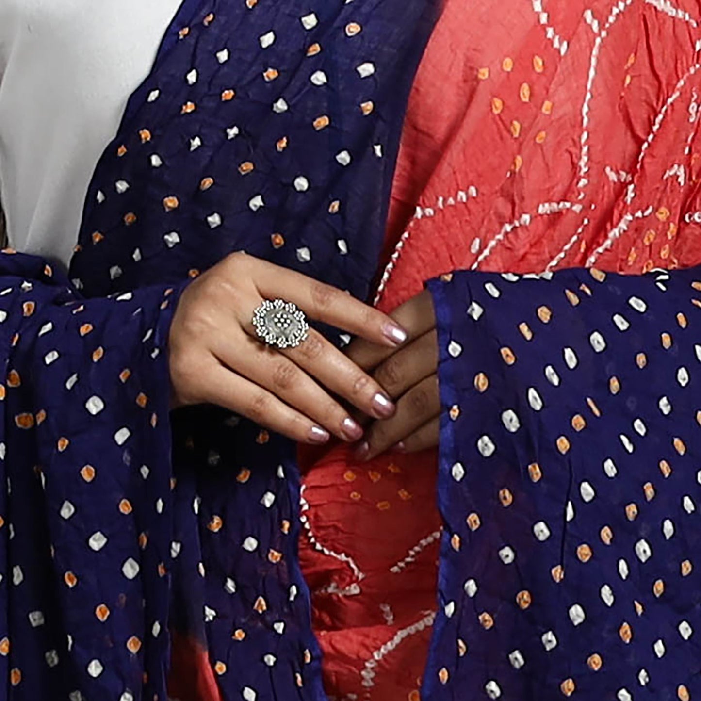 Kutch tie-dye cotton bandhani dupatta 01 - handcrafted