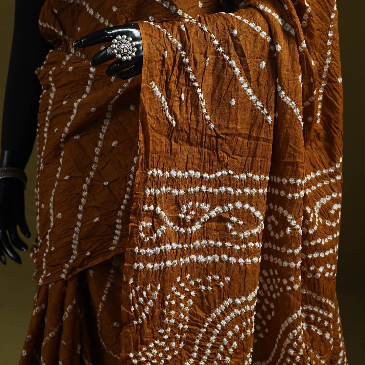 Kutch tie-dye pure cotton bandhani saree 14 - handcrafted