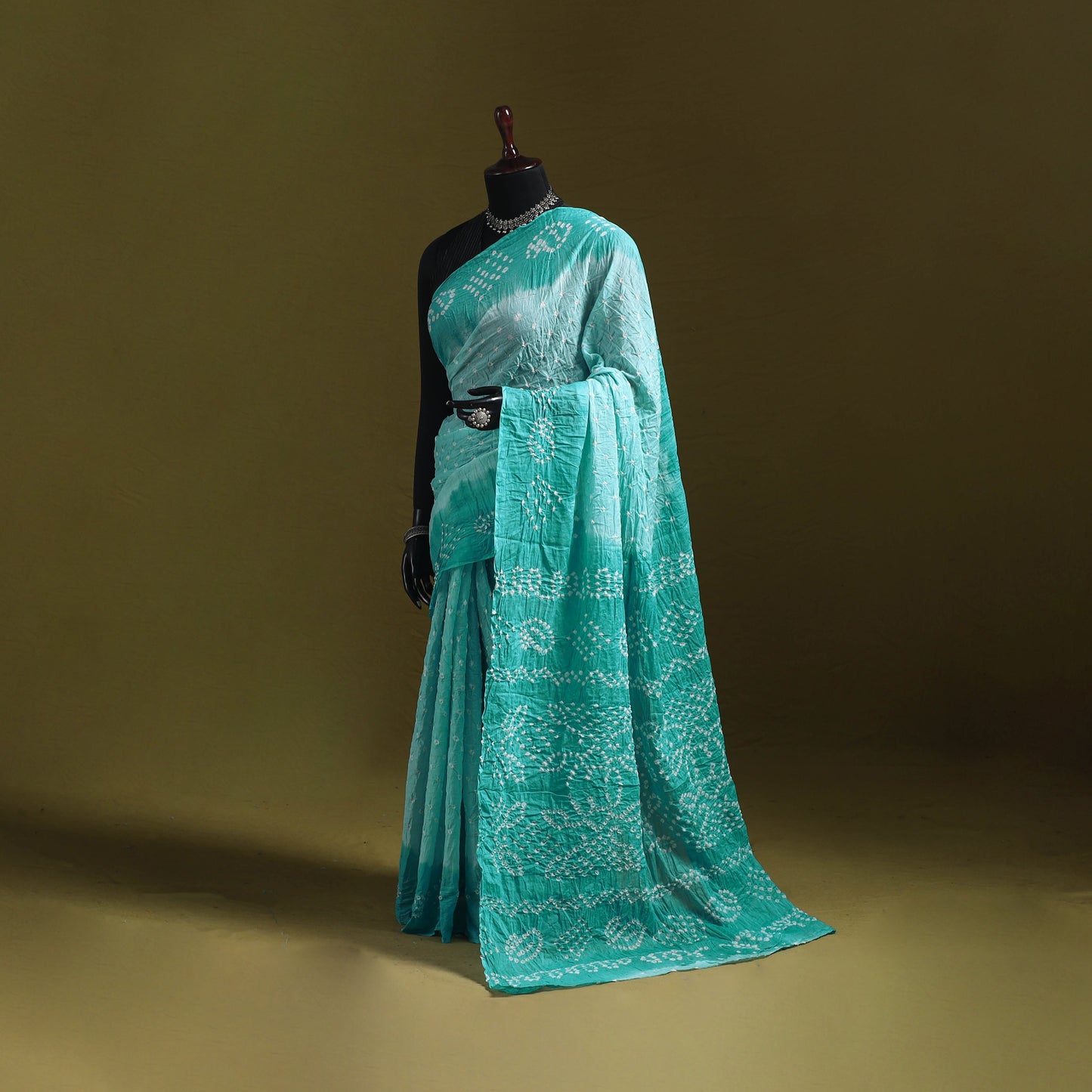 Kutch tie-dye pure cotton bandhani saree 31 - handcrafted