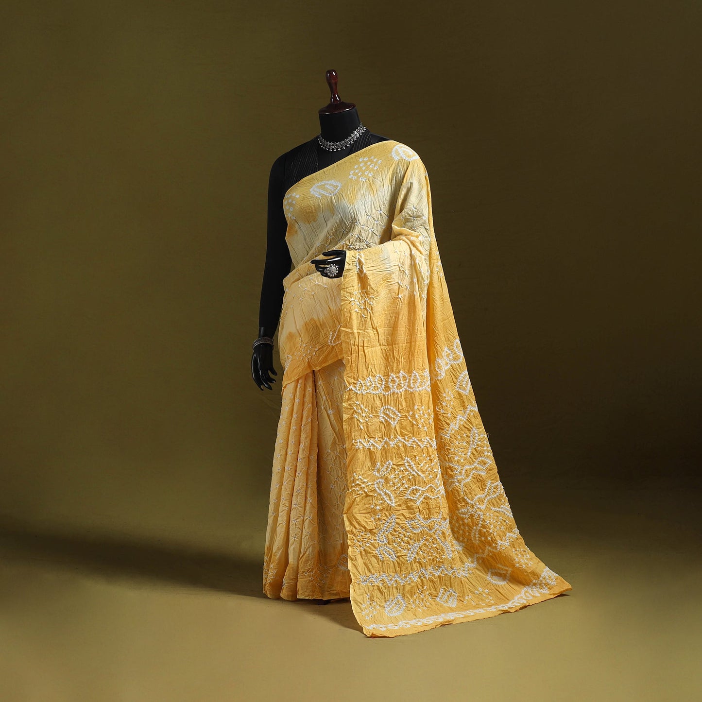 Kutch tie-dye pure cotton bandhani saree 32 - handcrafted