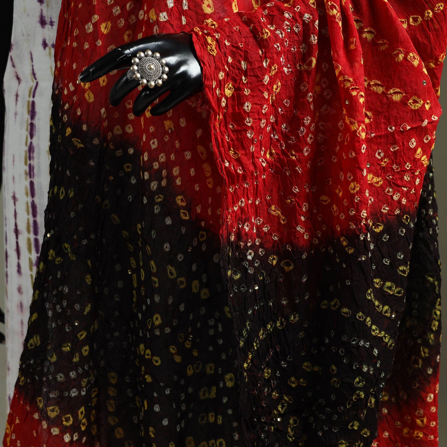 Kutch tie-dye pure mul cotton bandhani dupatta 01
