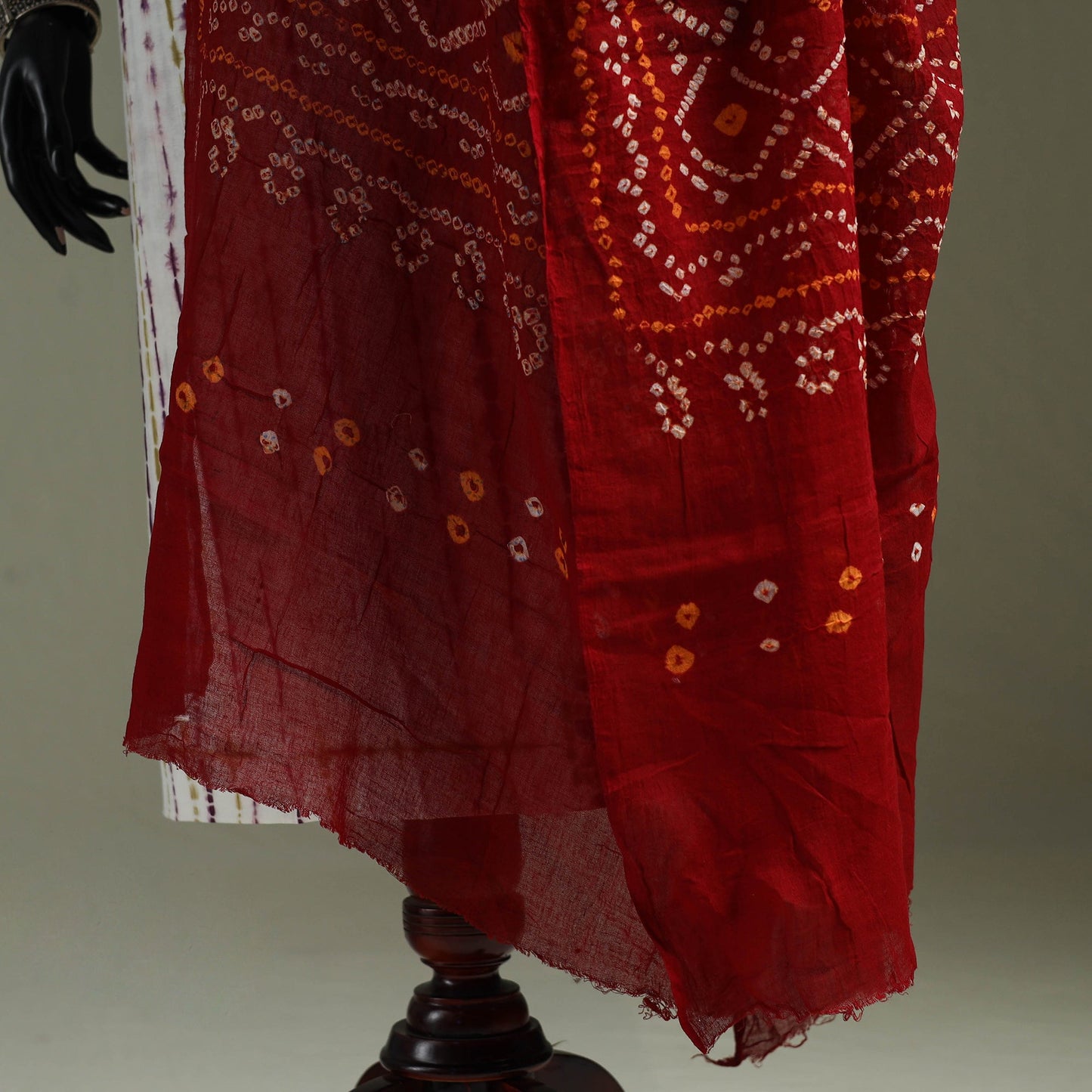Kutch tie-dye pure mul cotton bandhani dupatta 06