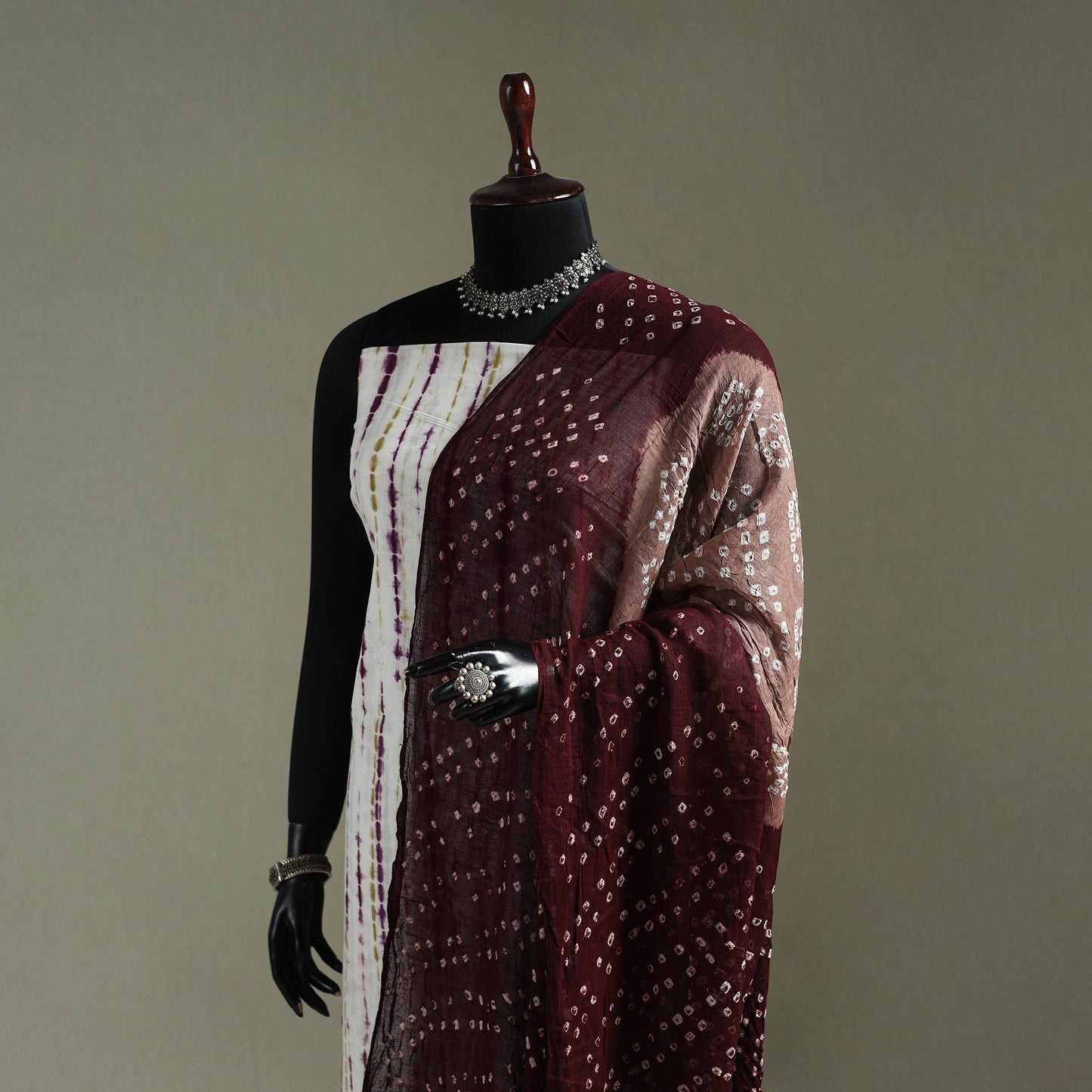 Kutch tie-dye pure mul cotton bandhani dupatta 24