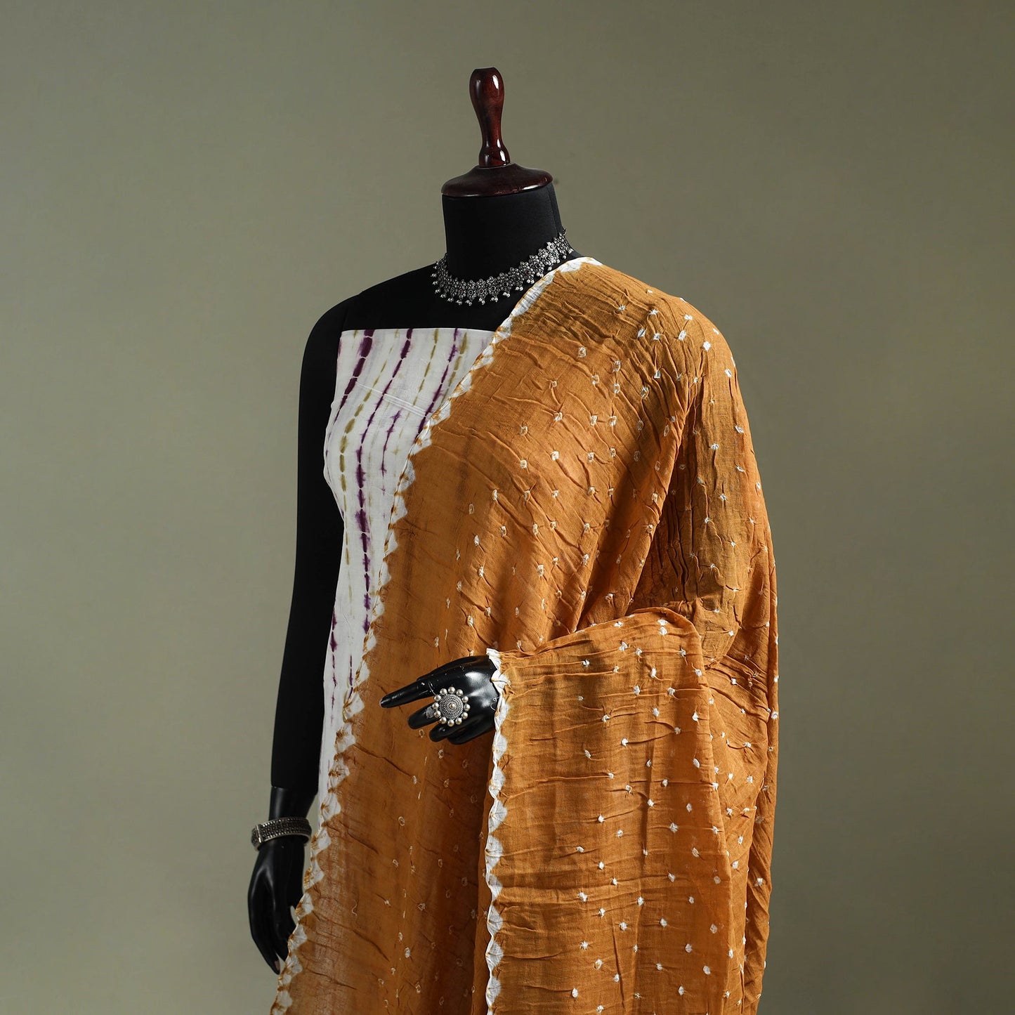 Kutch tie-dye pure mul cotton bandhani dupatta 26