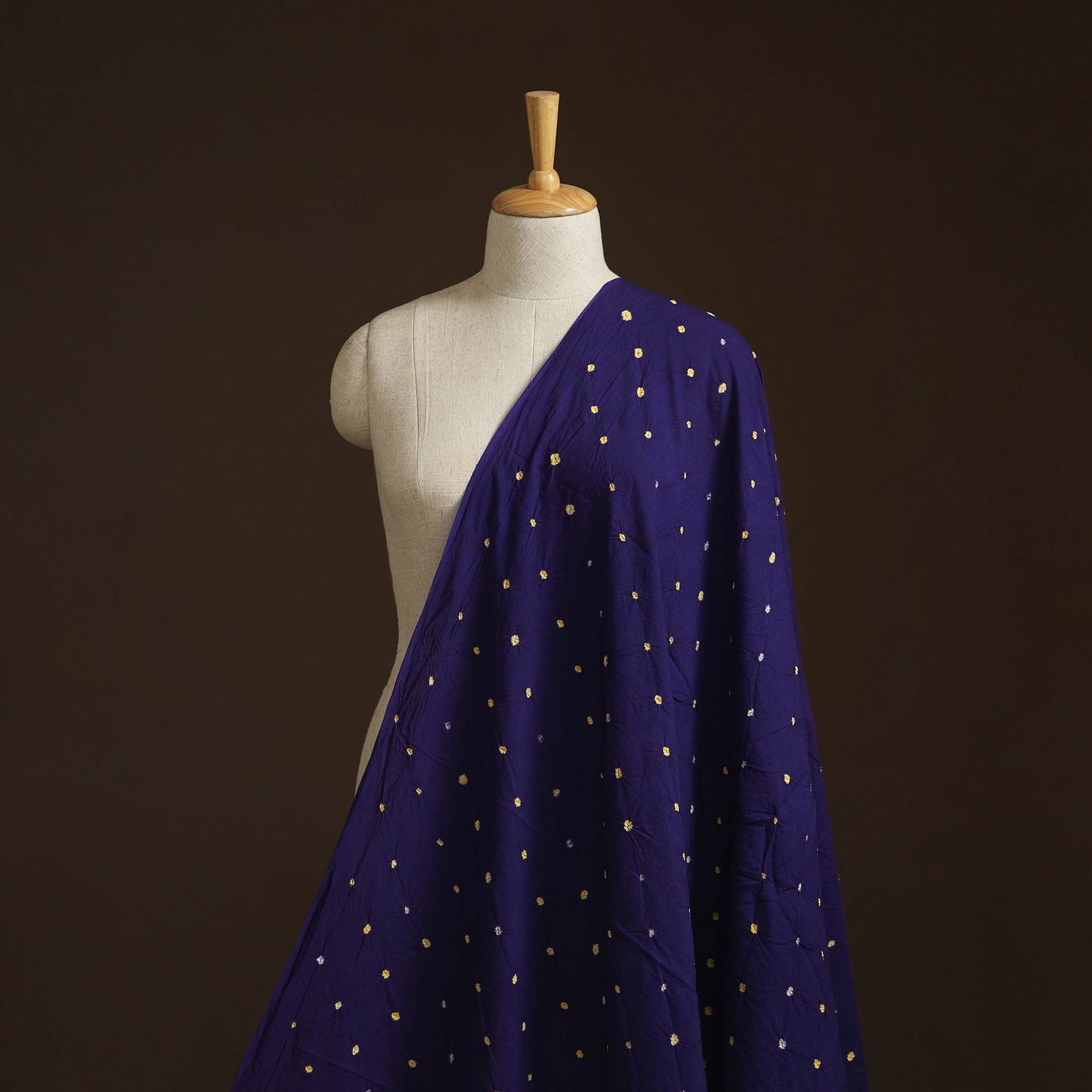 Kutch tie-dye pure mul cotton bandhani fabric 06