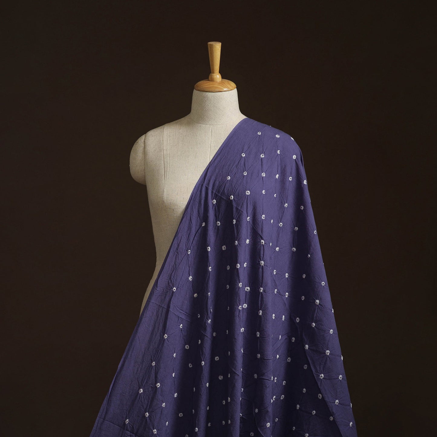 Kutch tie-dye pure mul cotton bandhani fabric 09