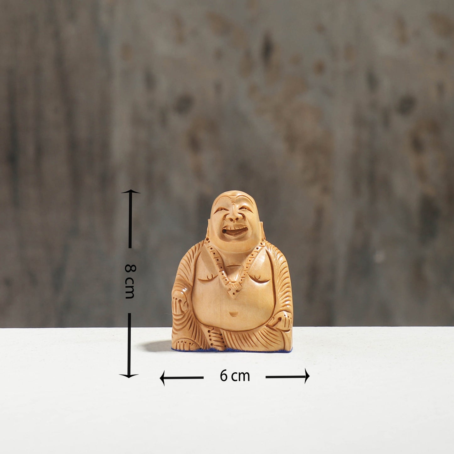 Laughing Buddha Wood Sculpture