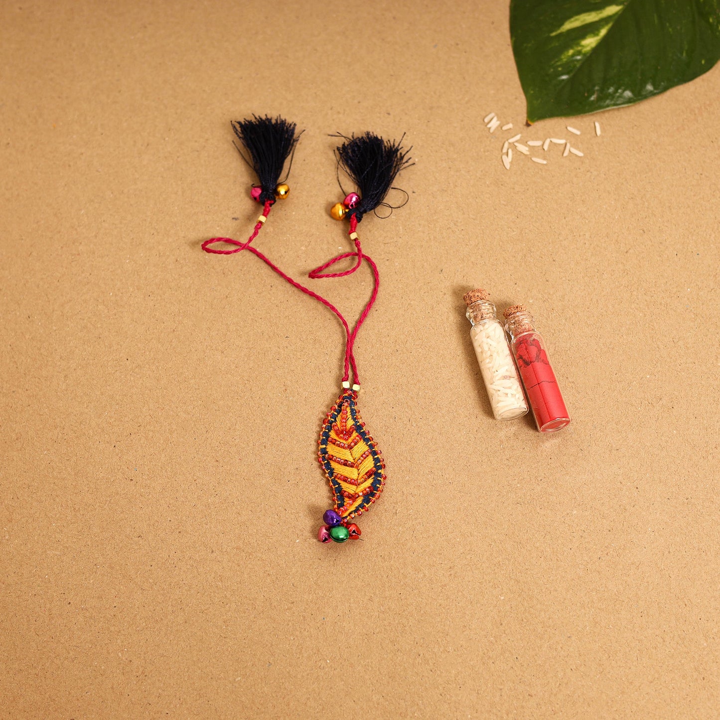 Leaf Ornament - Handmade Felt Lumba Rakhi