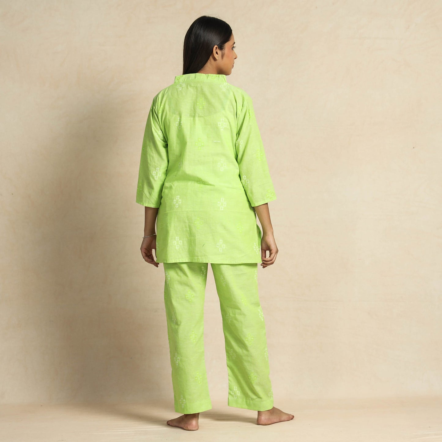 Buy Jacquard Cotton Top & Pyjama Night Suit Set Online at iTokri.com