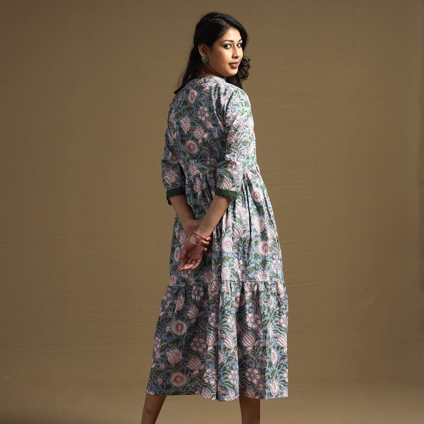 Buy Sanganeri Block Printed Cotton Flared Dress Online at iTokri.com