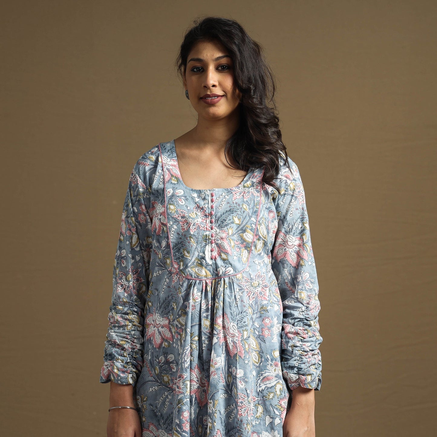 Buy Sanganeri Block Printed Cotton Flared Dress Online at iTokri.com